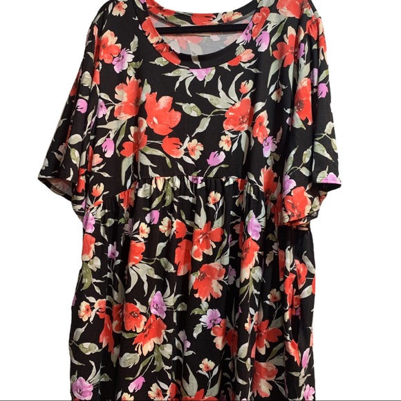 Haptics Dress Black Floral 2X NWOT - Picture 1 of 6